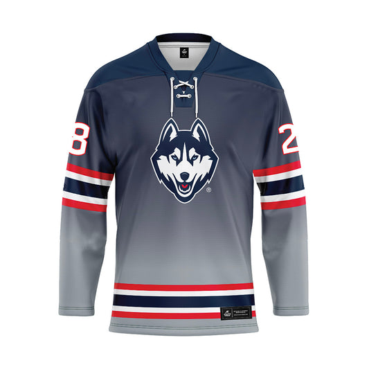 UConn - NCAA Women's Ice Hockey : Ellie Markakis - Grey Hockey Jersey-0