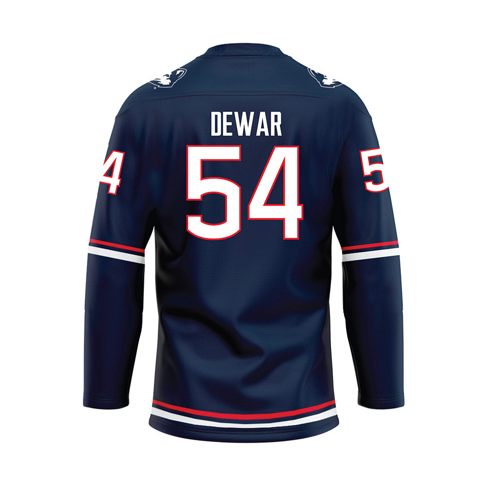 UConn - NCAA Women's Ice Hockey : Livvy Dewar - Navy Hockey Jersey