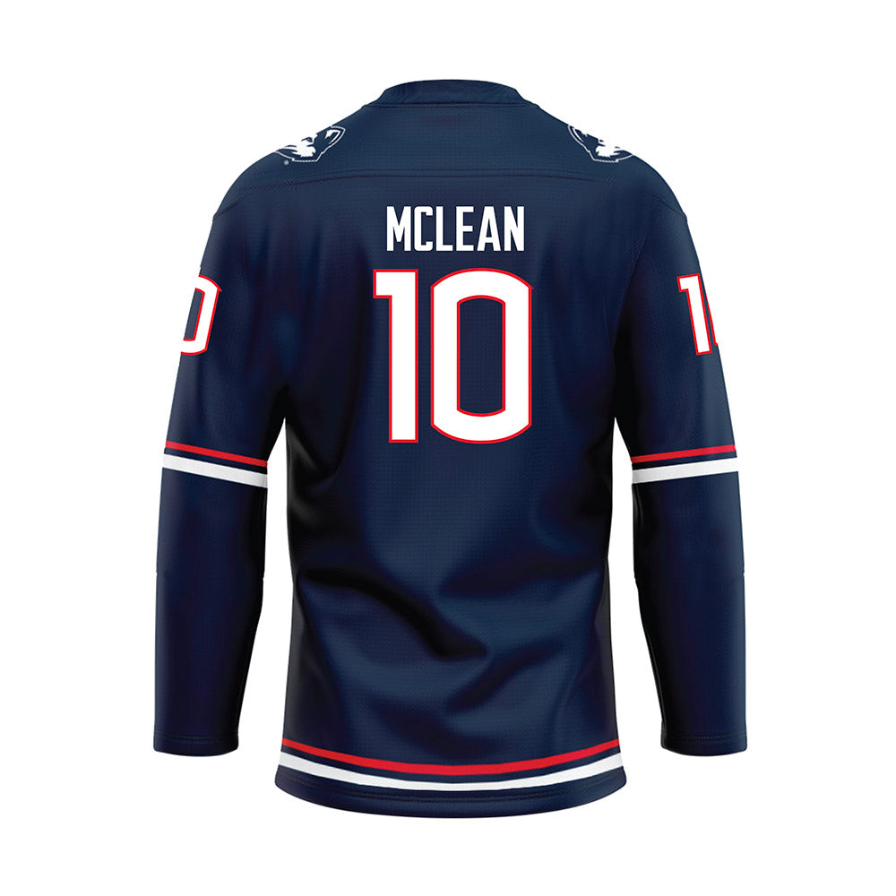 UConn - NCAA Women's Ice Hockey : Callie McLean - Navy Hockey Jersey-1