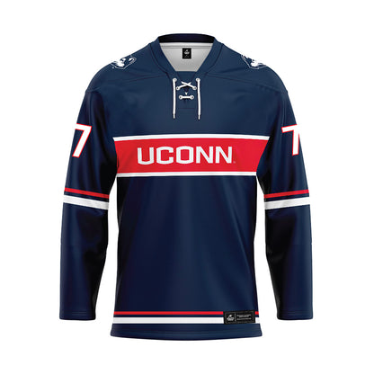 UConn - NCAA Women's Ice Hockey : Sadie Hotles - Navy Hockey Jersey-0