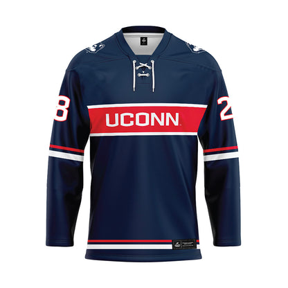 UConn - NCAA Women's Ice Hockey : Ellie Markakis - Navy Hockey Jersey-0