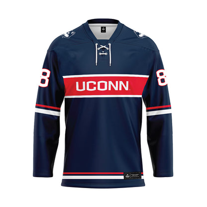 UConn - NCAA Women's Ice Hockey : Tia Chan - Navy Hockey Jersey