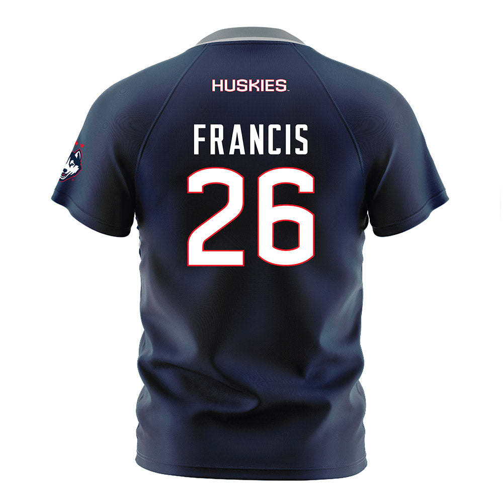 UConn - NCAA Men's Soccer : Sebastian Francis - White Soccer Jersey-1