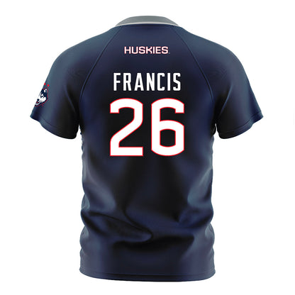 UConn - NCAA Men's Soccer : Sebastian Francis - White Soccer Jersey-1