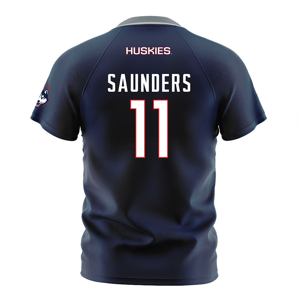 UConn - NCAA Men's Soccer : Balthazar Saunders - White Soccer Jersey-1