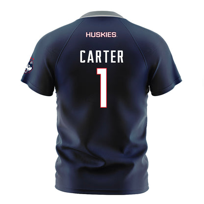UConn - NCAA Men's Soccer : Adam Carter - White Soccer Jersey-1