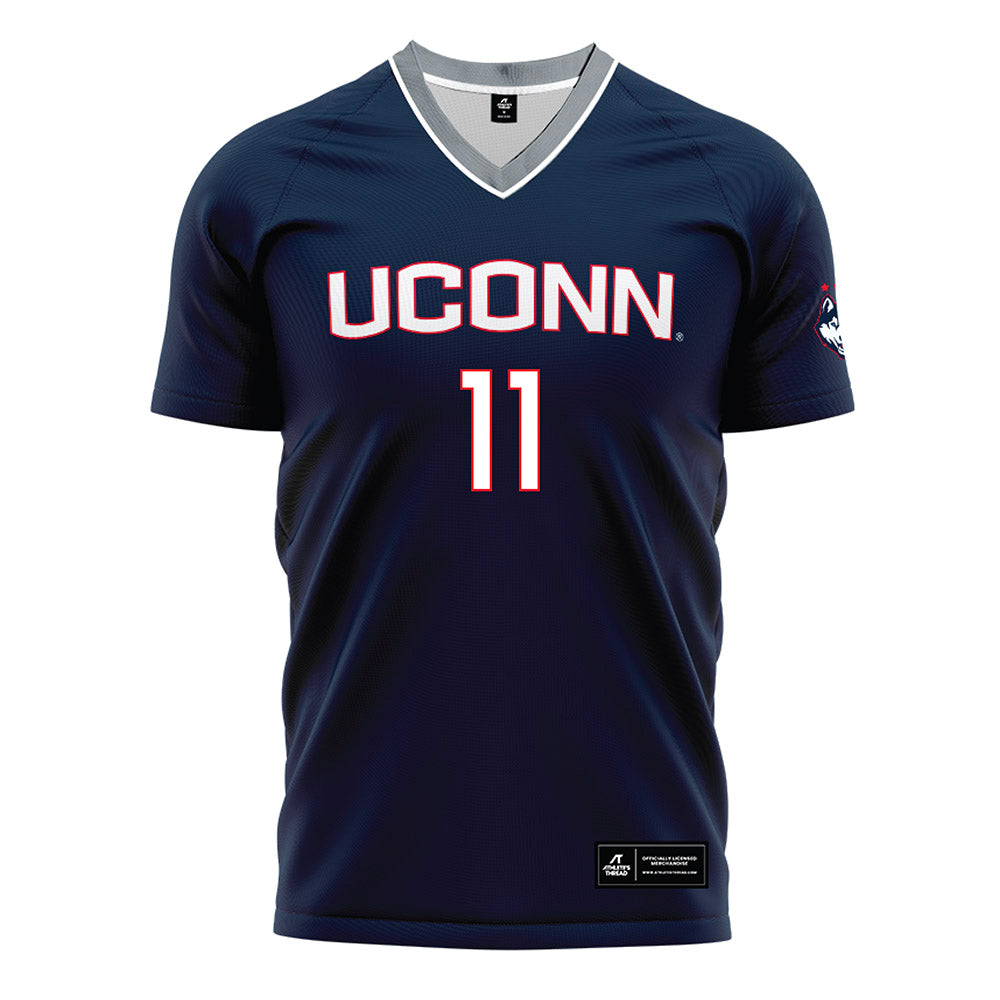 UConn - NCAA Men's Soccer : Balthazar Saunders - White Soccer Jersey-0