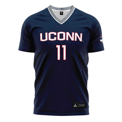 UConn - NCAA Men's Soccer : Balthazar Saunders - White Soccer Jersey-0