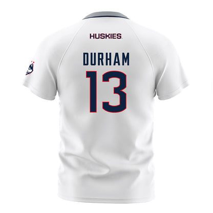 UConn - NCAA Men's Soccer : Kyle Durham - White Soccer Jersey