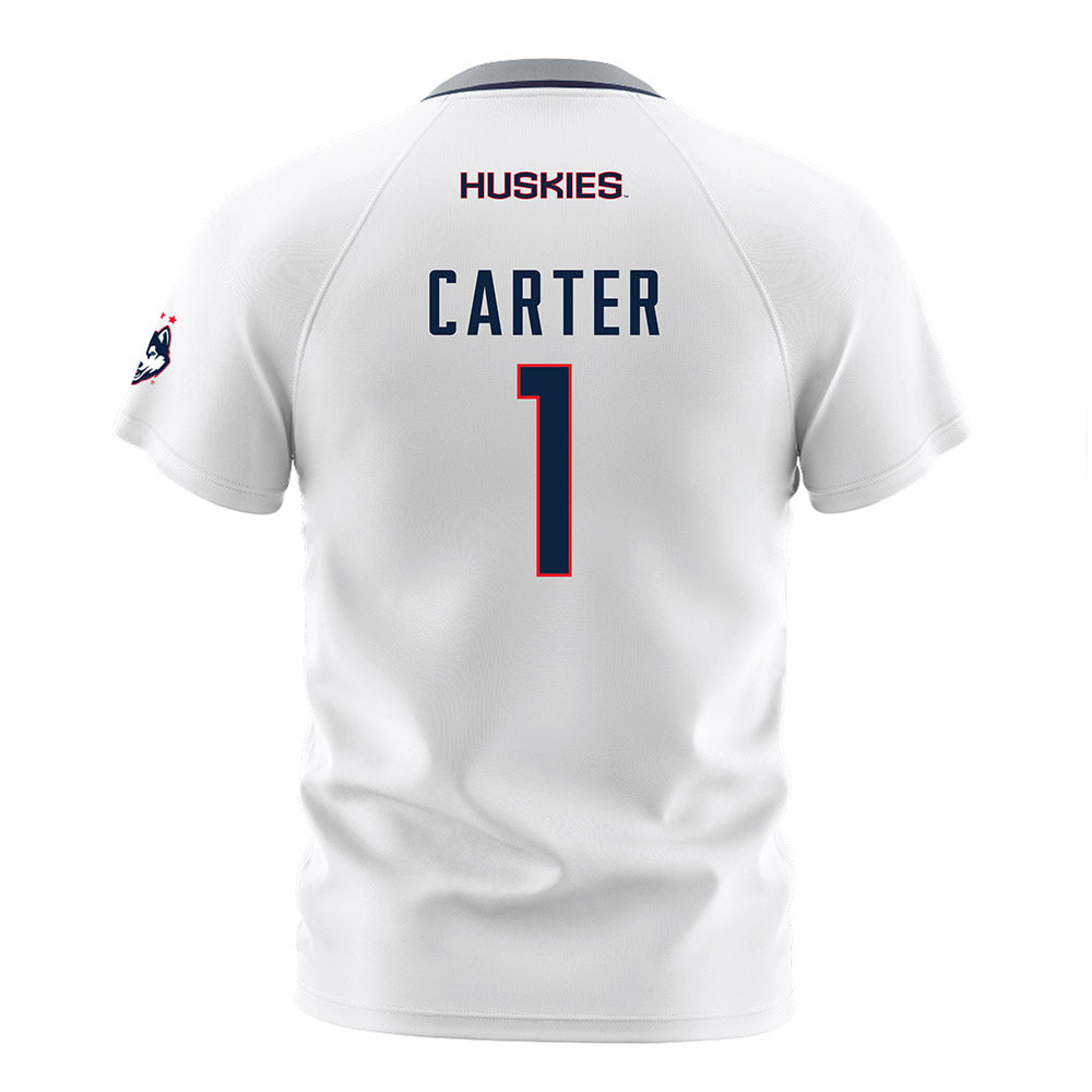 UConn - NCAA Men's Soccer : Adam Carter - White Soccer Jersey-1