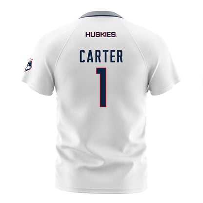 UConn - NCAA Men's Soccer : Adam Carter - White Soccer Jersey-1