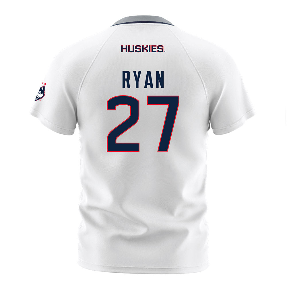 UConn - NCAA Men's Soccer : Jack Ryan - White Soccer Jersey-1