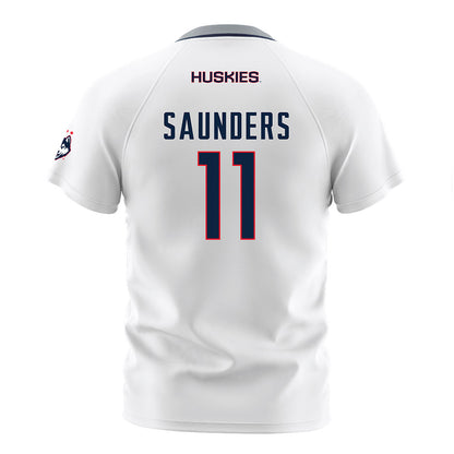 UConn - NCAA Men's Soccer : Balthazar Saunders - White Soccer Jersey-1