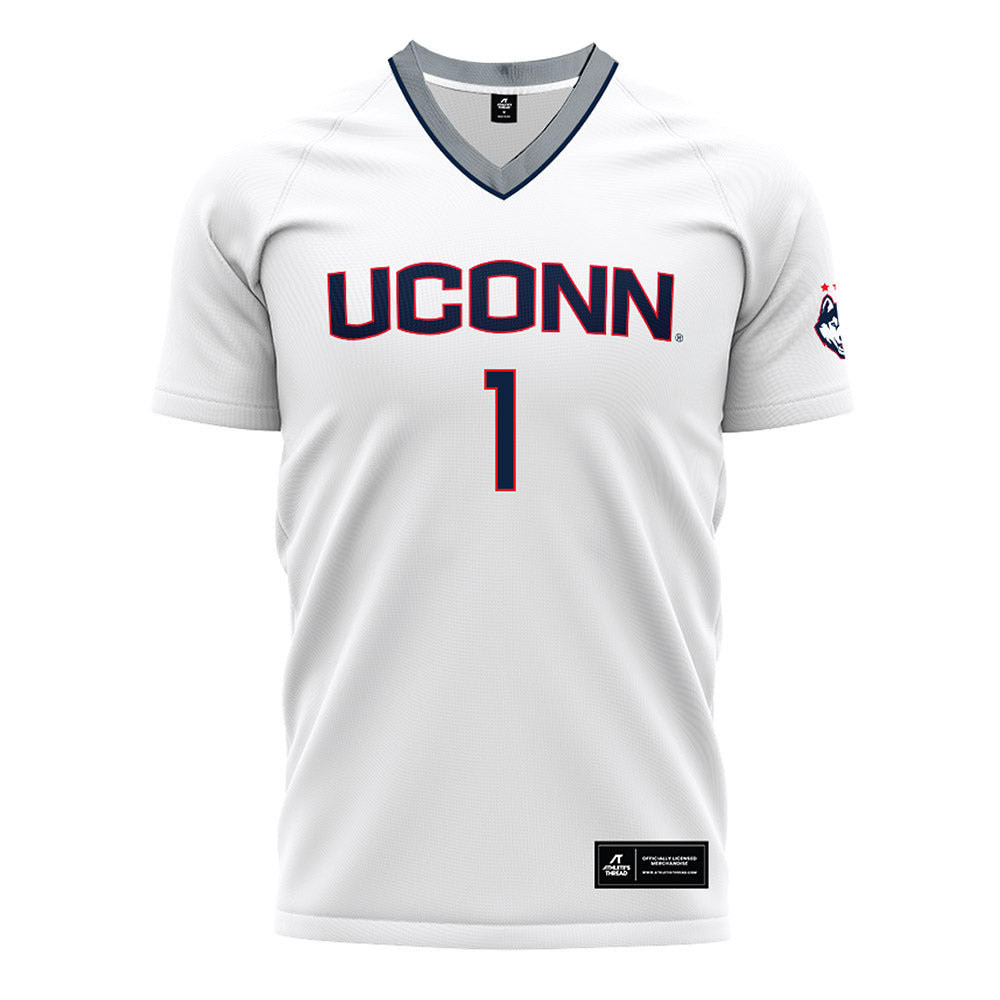 UConn - NCAA Men's Soccer : Adam Carter - White Soccer Jersey-0