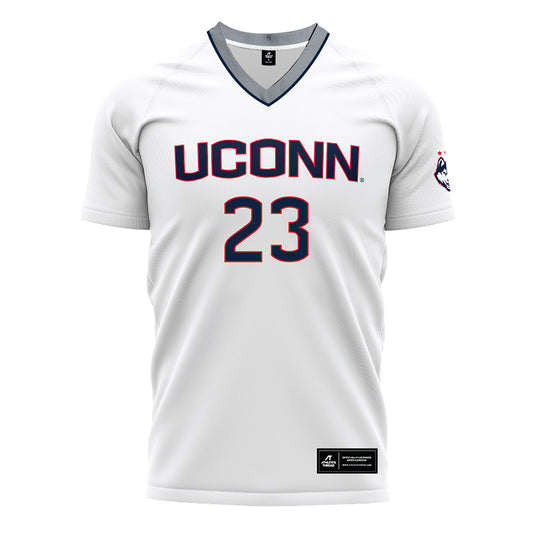 UConn - NCAA Men's Soccer : Preston Alessio - White Soccer Jersey-0