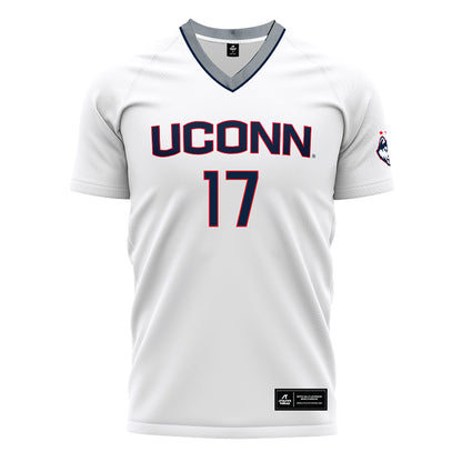 UConn - NCAA Men's Soccer : Edward Wester - White Soccer Jersey-0