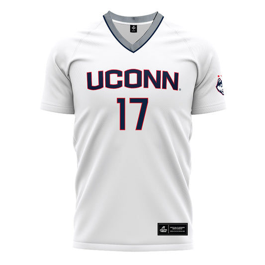 UConn - NCAA Men's Soccer : Edward Wester - White Soccer Jersey-0
