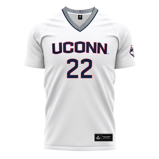 UConn - NCAA Men's Soccer : Johan Hamel - White Soccer Jersey-0