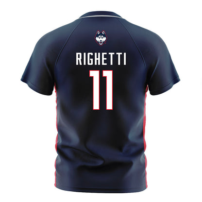 UConn - NCAA Women's Soccer : Tiana Righetti - Navy Soccer Jersey-1