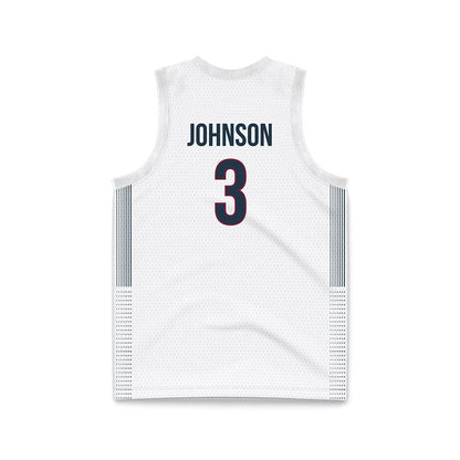 FDU - NCAA Men's Basketball : Raysean Johnson - White Basketball Jersey-1