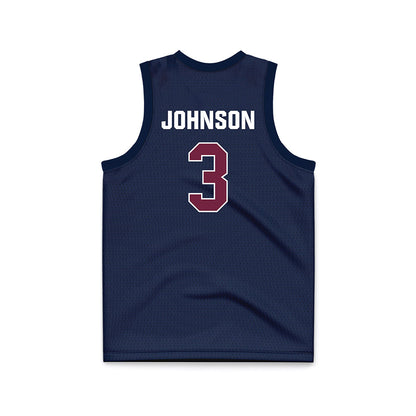 FDU - NCAA Men's Basketball : Raysean Johnson - Blue Basketball Jersey-1