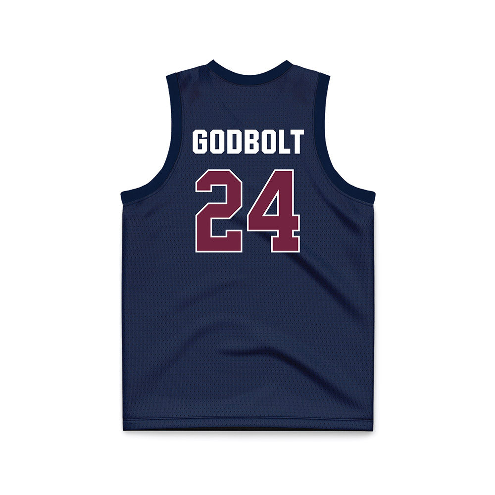 FDU - NCAA Men's Basketball : Elijah Godbolt - Blue Basketball Jersey-1