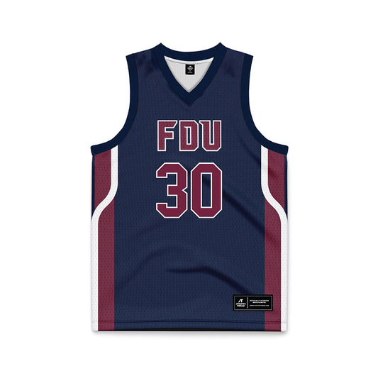 FDU - NCAA Men's Basketball : Andrew Canda - Blue Basketball Jersey-0