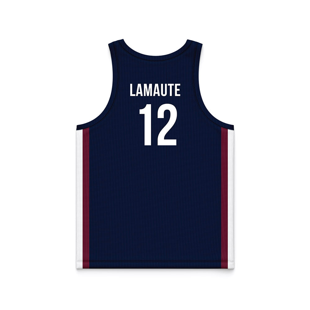 FDU - NCAA Men's Basketball : Sebastien Lamaute - Blue Basketball Jersey-1