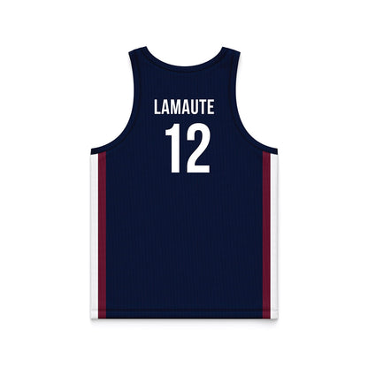 FDU - NCAA Men's Basketball : Sebastien Lamaute - Blue Basketball Jersey-1