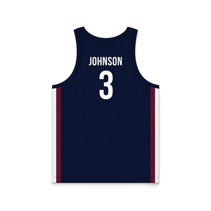 FDU - NCAA Men's Basketball : Raysean Johnson - Blue Basketball Jersey-1