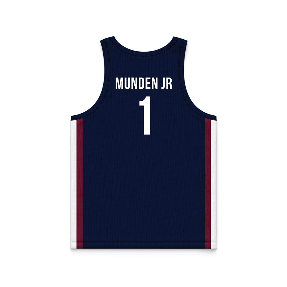 FDU - NCAA Men's Basketball : Joe Munden Jr - Blue Basketball Jersey-1