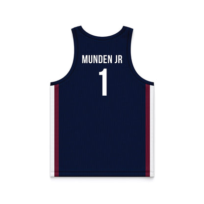 FDU - NCAA Men's Basketball : Joe Munden Jr - Blue Basketball Jersey-1