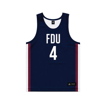 FDU - NCAA Men's Basketball : Grant Singleton - Blue Basketball Jersey-0