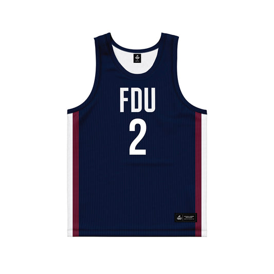 FDU - NCAA Men's Basketball : Demetre Roberts - Blue Basketball Jersey-0