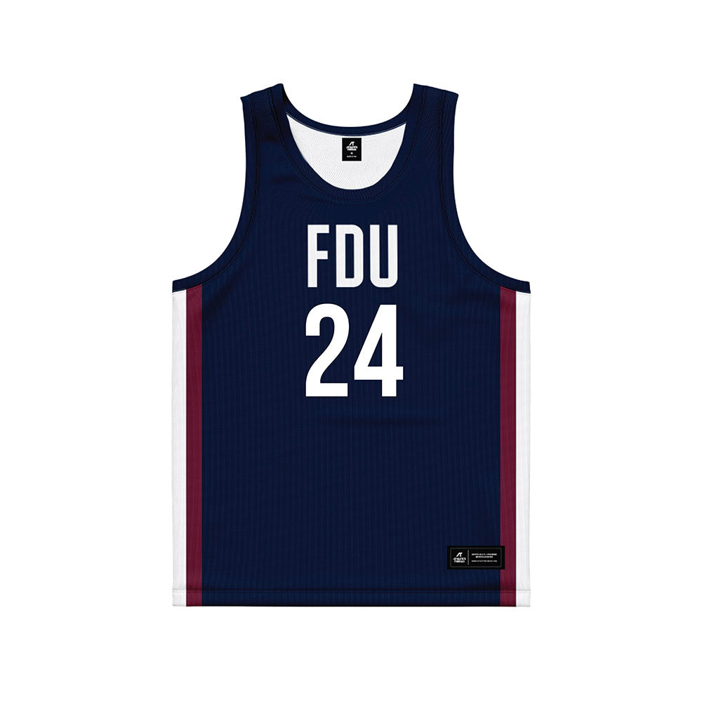 FDU - NCAA Men's Basketball : Brayden Reynolds - Blue Basketball Jersey-0