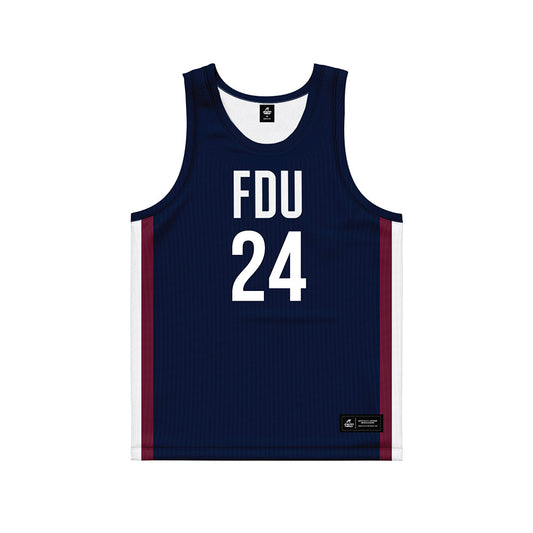 FDU - NCAA Men's Basketball : Brayden Reynolds - Blue Basketball Jersey-0