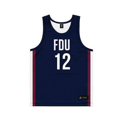 FDU - NCAA Men's Basketball : Sebastien Lamaute - Blue Basketball Jersey-0
