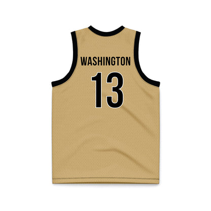 Vanderbilt - NCAA Men's Basketball : Jalen Washington - Gold Basketball Jersey-1
