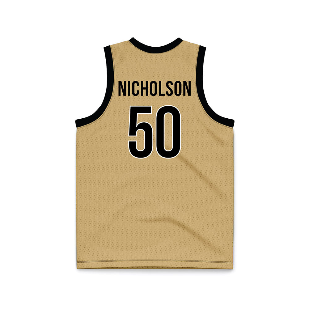 Vanderbilt - NCAA Men's Basketball : Mason Nicholson - Gold Basketball Jersey-1
