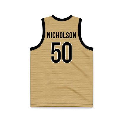 Vanderbilt - NCAA Men's Basketball : Mason Nicholson - Gold Basketball Jersey-1