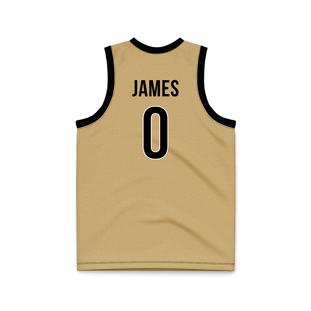 Vanderbilt - NCAA Men's Basketball : Michael James - Gold Basketball Jersey-1