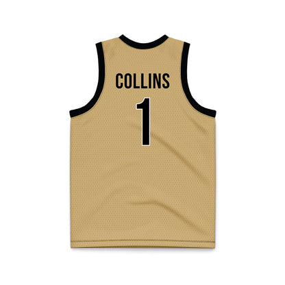 Vanderbilt - NCAA Men's Basketball : Frankie Collins - Gold Basketball Jersey-1