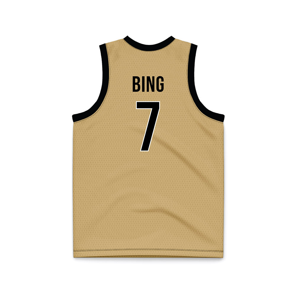 Vanderbilt - NCAA Men's Basketball : Chandler Bing - Gold Basketball Jersey-1