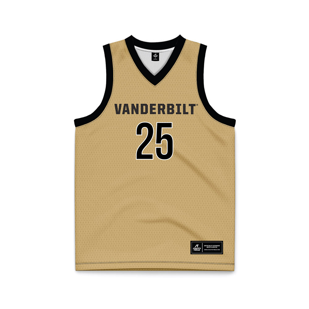 Vanderbilt - NCAA Men's Basketball : Miles Keeffe - Gold Basketball Jersey-0