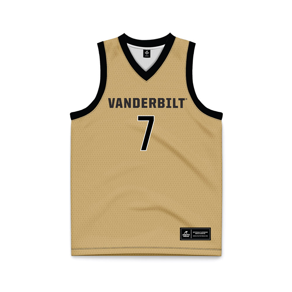 Vanderbilt - NCAA Men's Basketball : Chandler Bing - Gold Basketball Jersey-0