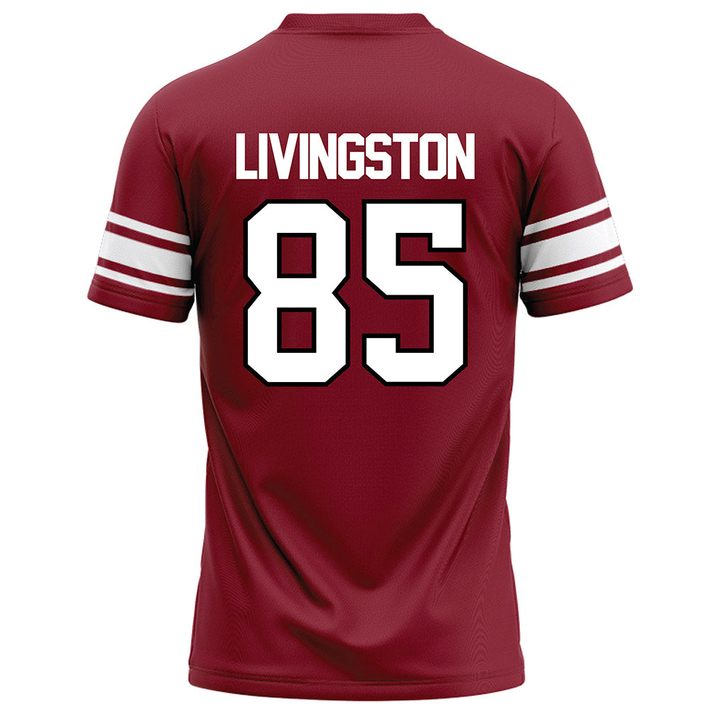 NCCU - NCAA Football : SyRee Livingston - Maroon Football Jersey-1