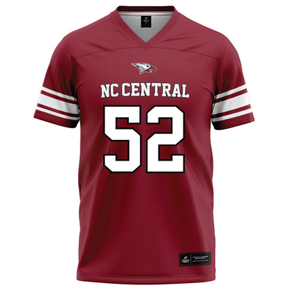 NCCU - NCAA Football : David Jacobs - Maroon Football Jersey-0