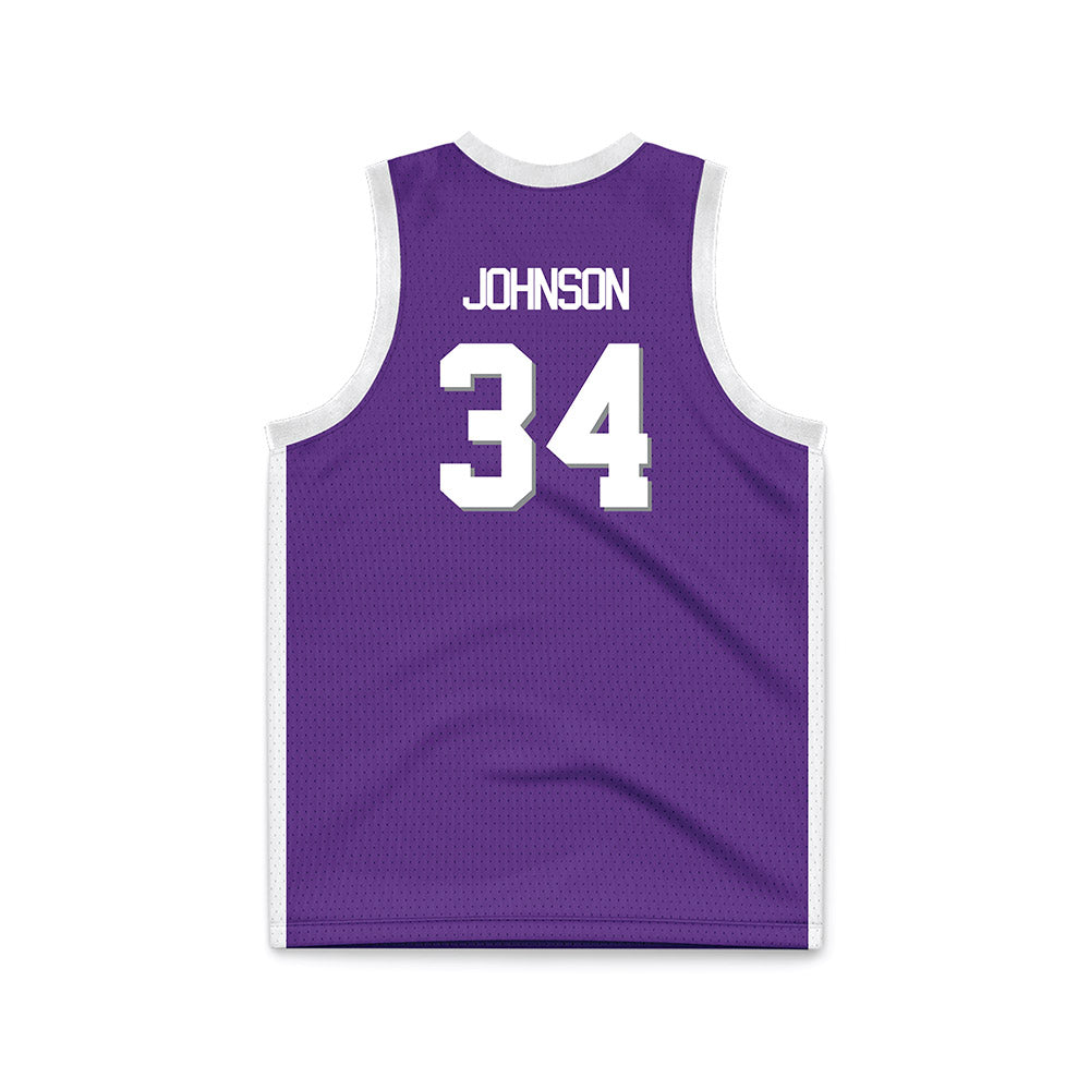 Kansas State - NCAA Men's Basketball : Nate Johnson - Purple Basketball Jersey-1