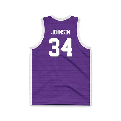 Kansas State - NCAA Men's Basketball : Nate Johnson - Purple Basketball Jersey-1