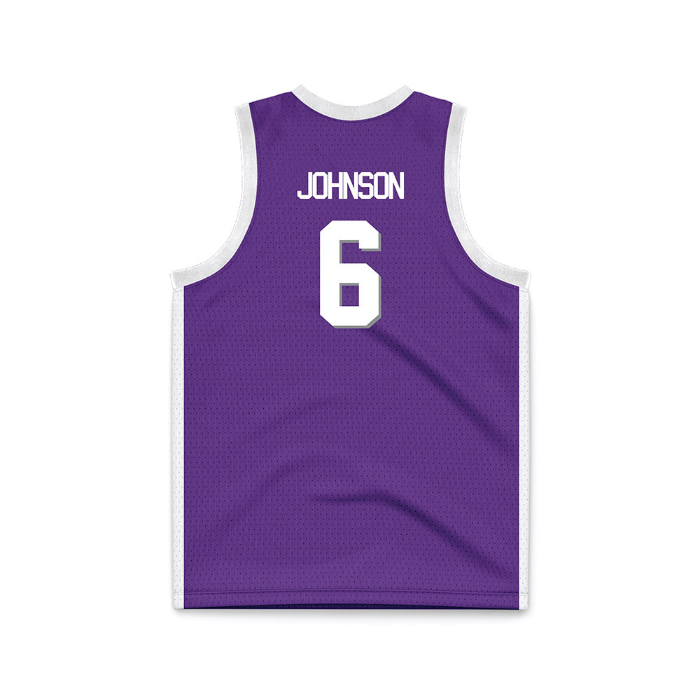 Kansas State - NCAA Men's Basketball : Marcus Johnson - Purple Basketball Jersey-1
